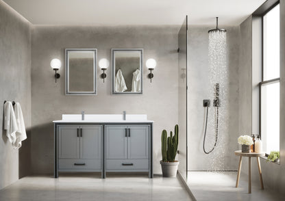 Lexora Ziva 60 in. Dark Grey Double Sink Bath Vanity