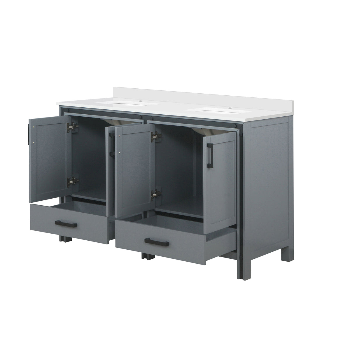 Lexora Ziva 60 in. Dark Grey Double Sink Bath Vanity