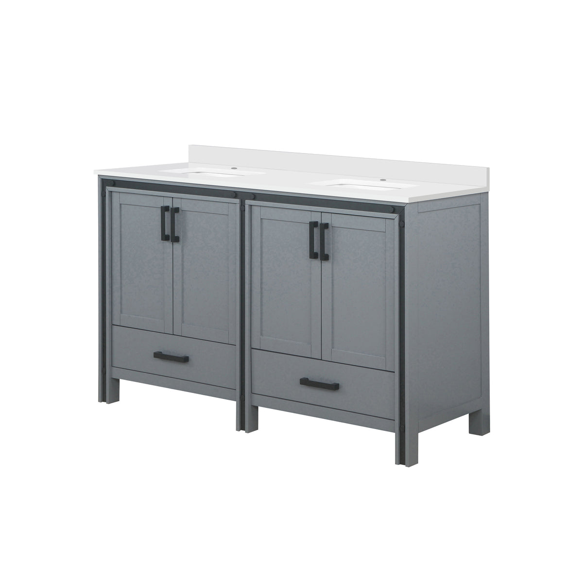 Lexora Ziva 60 in. Dark Grey Double Sink Bath Vanity