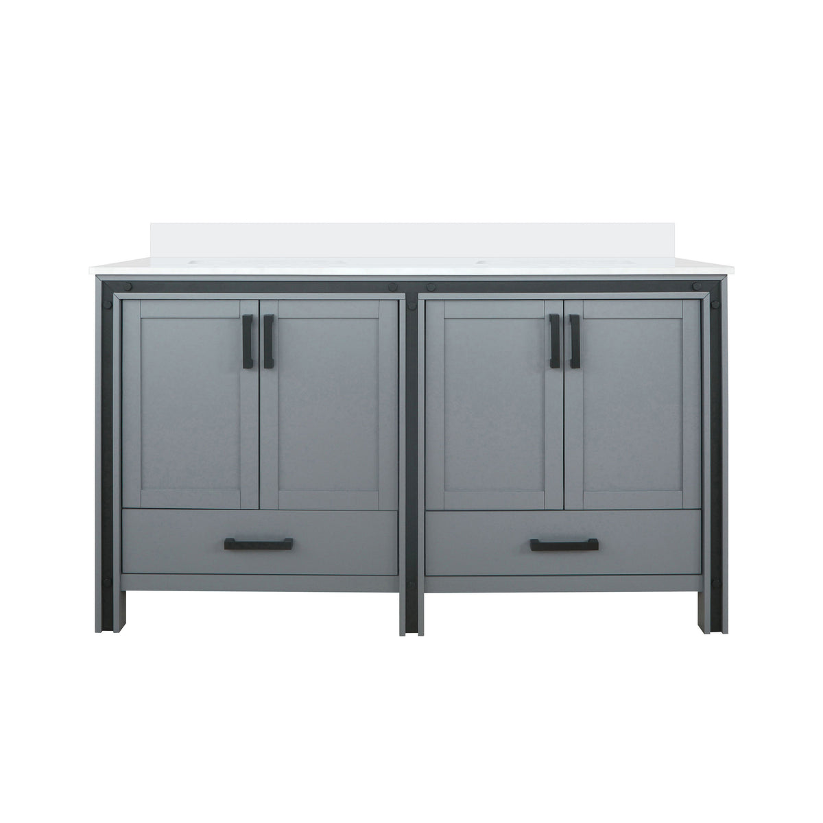 Lexora Ziva 60 in. Dark Grey Double Sink Bath Vanity