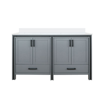 Lexora Ziva 60 in. Dark Grey Double Sink Bath Vanity