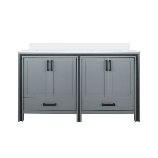 Lexora Ziva 60 in. Dark Grey Double Sink Bath Vanity