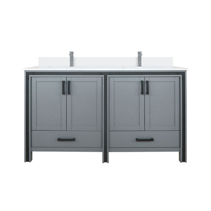 Lexora Ziva 60 in. Dark Grey Double Sink Bath Vanity