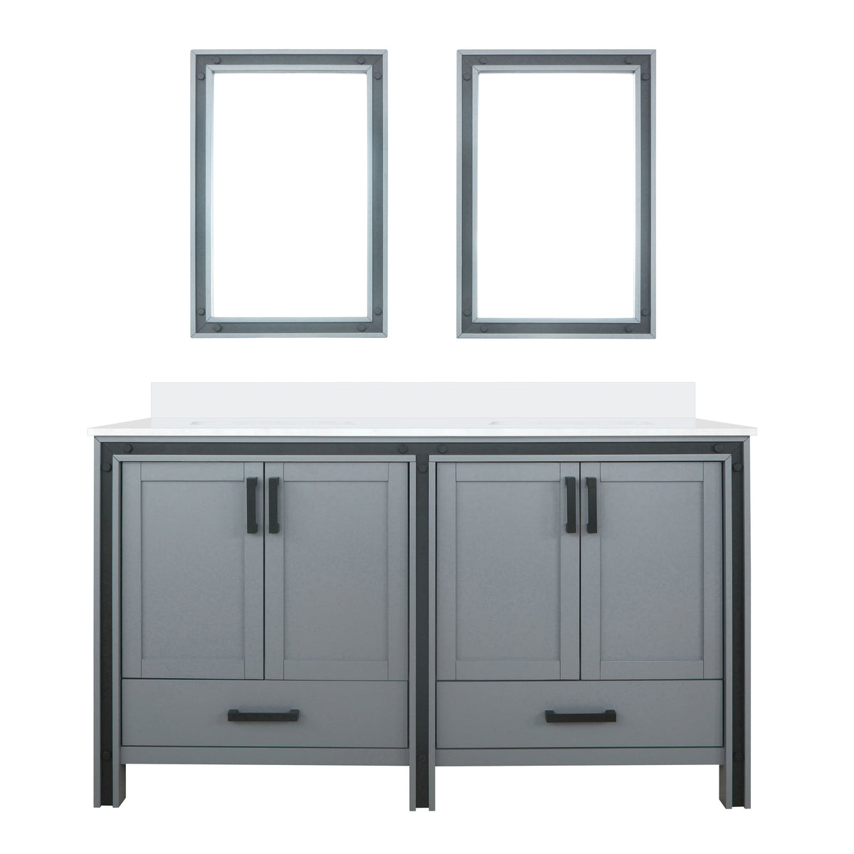 Lexora Ziva 60 in. Dark Grey Double Sink Bath Vanity
