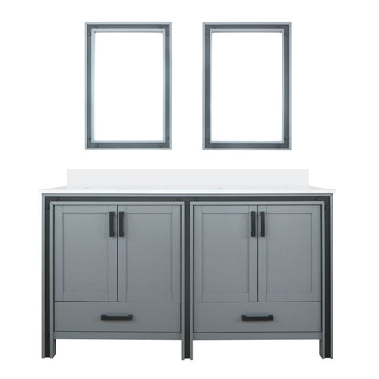 Lexora Ziva 60 in. Dark Grey Double Sink Bath Vanity