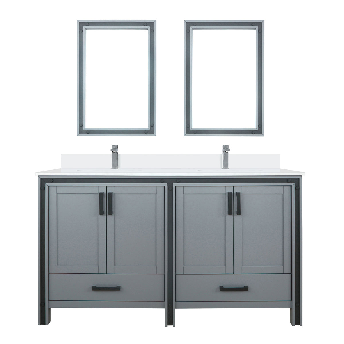 Lexora Ziva 60 in. Dark Grey Double Sink Bath Vanity