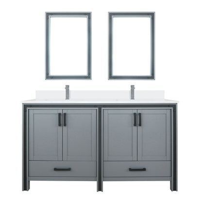 Lexora Ziva 60 in. Dark Grey Double Sink Bath Vanity