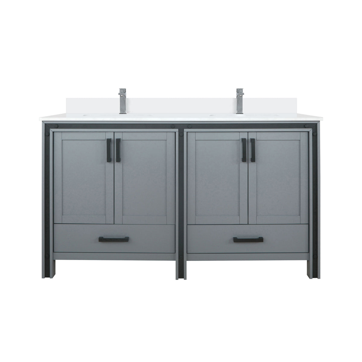 Lexora Ziva 60 in. Dark Grey Double Sink Bath Vanity