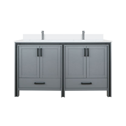 Lexora Ziva 60 in. Dark Grey Double Sink Bath Vanity