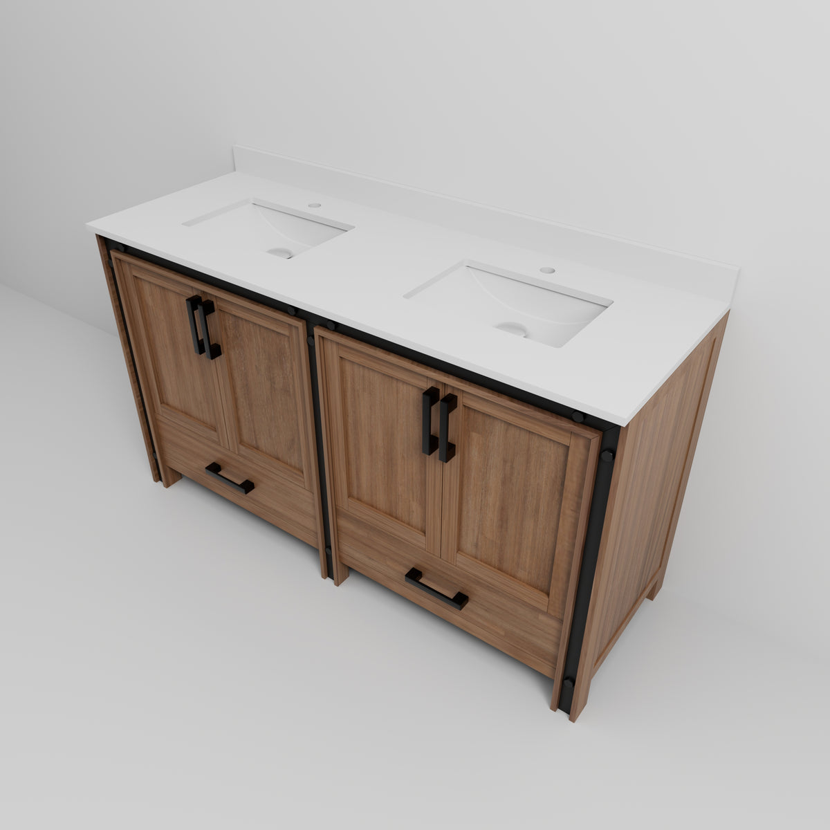 Lexora Ziva 60 in. Rustic Barnwood Double Sink Bath Vanity