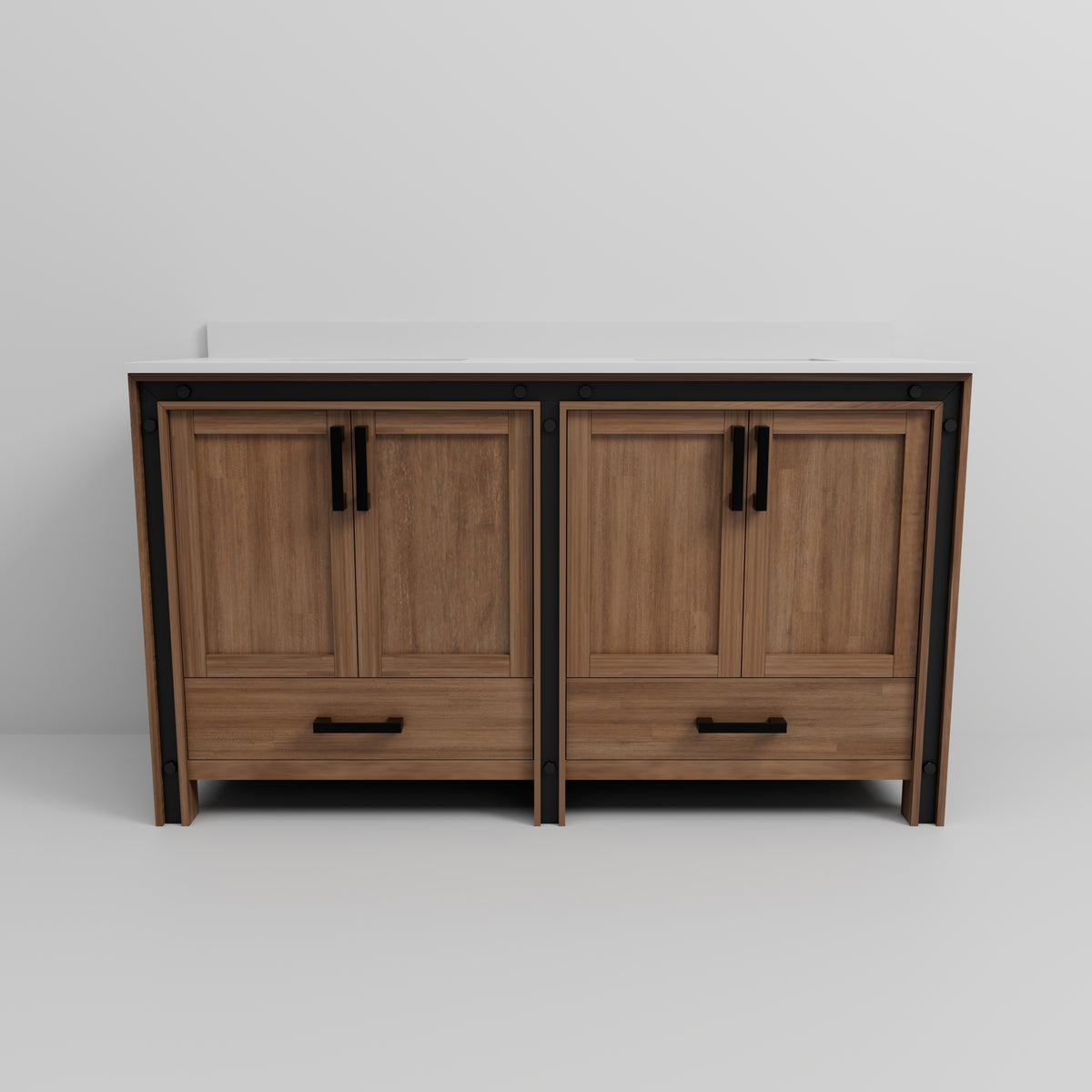 Lexora Ziva 60 in. Rustic Barnwood Double Sink Bath Vanity