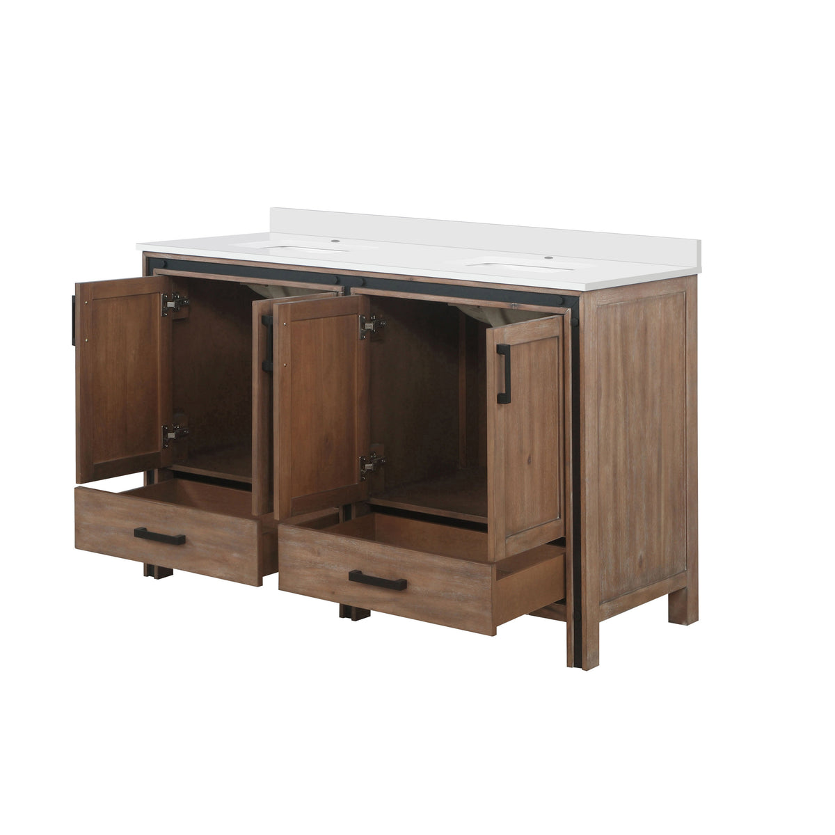 Lexora Ziva 60 in. Rustic Barnwood Double Sink Bath Vanity