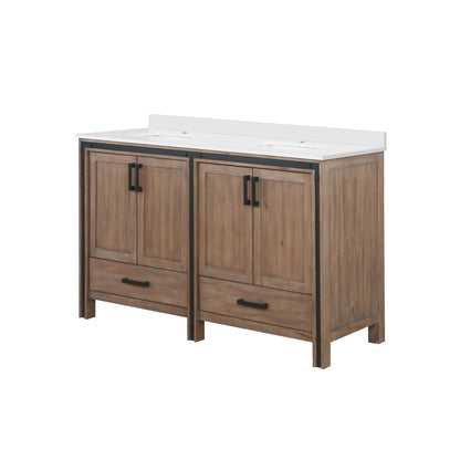 Lexora Ziva 60 in. Rustic Barnwood Double Sink Bath Vanity