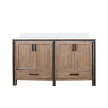 Lexora Ziva 60 in. Rustic Barnwood Double Sink Bath Vanity