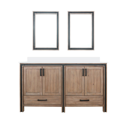 Lexora Ziva 60 in. Rustic Barnwood Double Sink Bath Vanity
