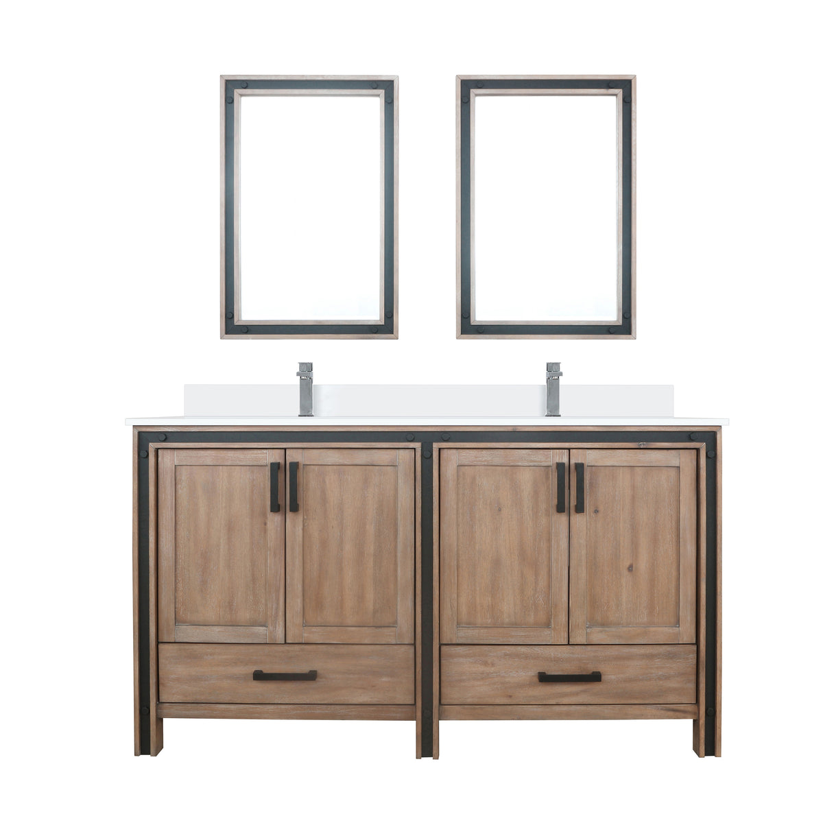 Lexora Ziva 60 in. Rustic Barnwood Double Sink Bath Vanity