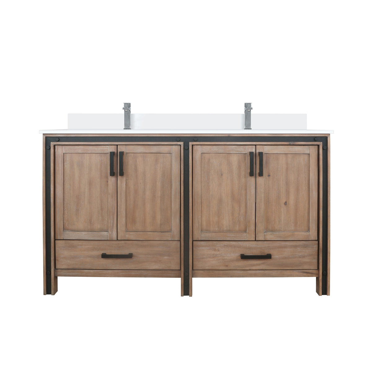 Lexora Ziva 60 in. Rustic Barnwood Double Sink Bath Vanity