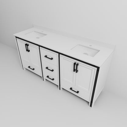 Lexora Ziva 72 in. White Double Sink Bath Vanity