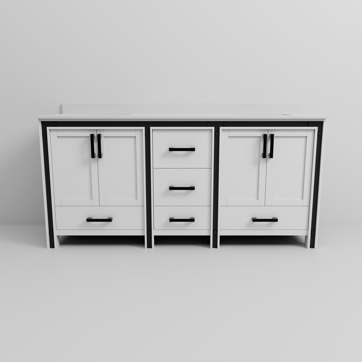 Lexora Ziva 72 in. White Double Sink Bath Vanity