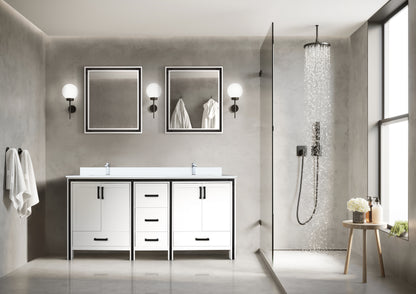 Lexora Ziva 72 in. White Double Sink Bath Vanity