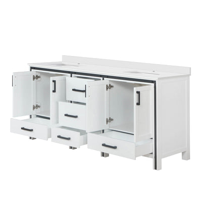 Lexora Ziva 72 in. White Double Sink Bath Vanity