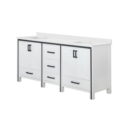 Lexora Ziva 72 in. White Double Sink Bath Vanity