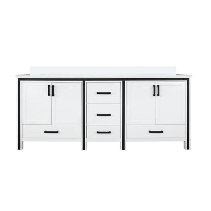 Lexora Ziva 72 in. White Double Sink Bath Vanity