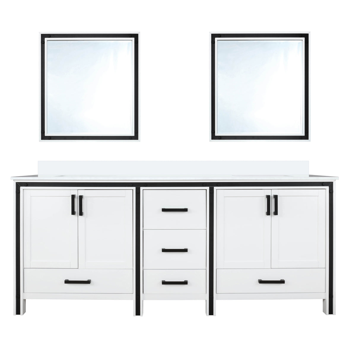 Lexora Ziva 72 in. White Double Sink Bath Vanity