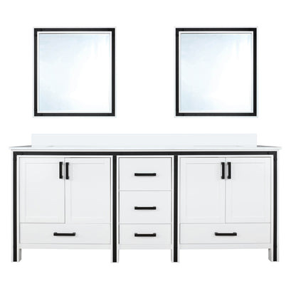 Lexora Ziva 72 in. White Double Sink Bath Vanity