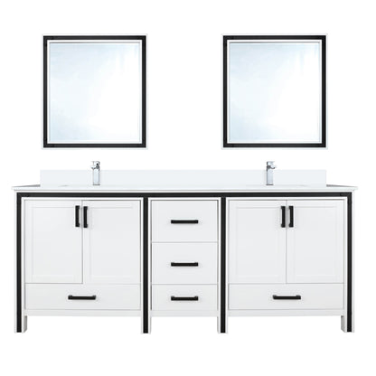 Lexora Ziva 72 in. White Double Sink Bath Vanity