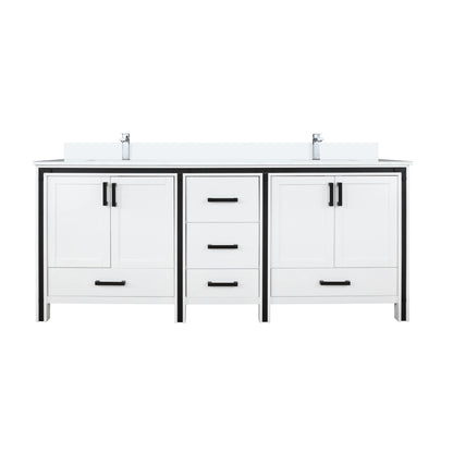 Lexora Ziva 72 in. White Double Sink Bath Vanity