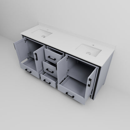 Lexora Ziva 72 in. Dark Grey Double Sink Bath Vanity