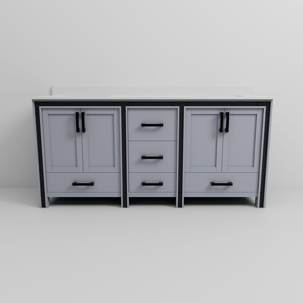 Lexora Ziva 72 in. Dark Grey Double Sink Bath Vanity