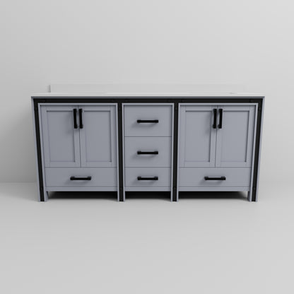 Lexora Ziva 72 in. Dark Grey Double Sink Bath Vanity
