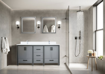 Lexora Ziva 72 in. Dark Grey Double Sink Bath Vanity