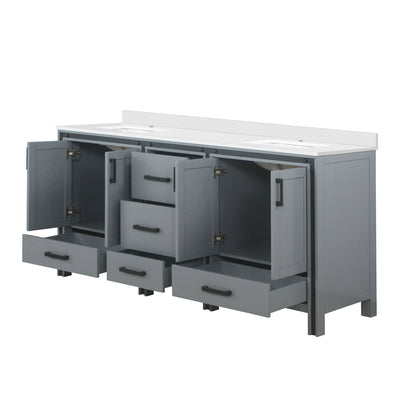 Lexora Ziva 72 in. Dark Grey Double Sink Bath Vanity