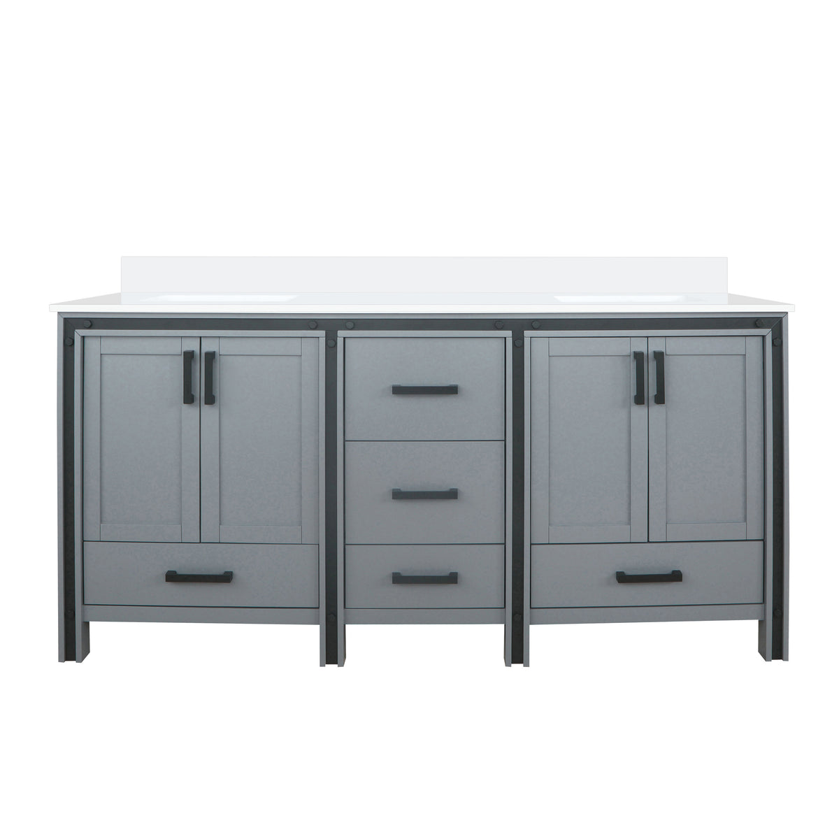 Lexora Ziva 72 in. Dark Grey Double Sink Bath Vanity