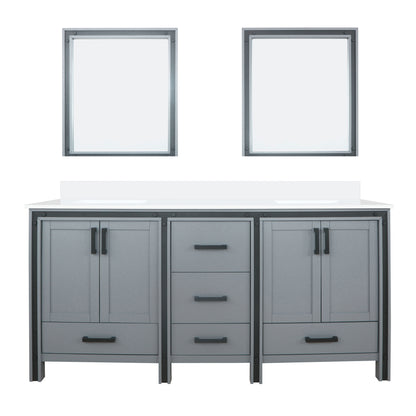 Lexora Ziva 72 in. Dark Grey Double Sink Bath Vanity