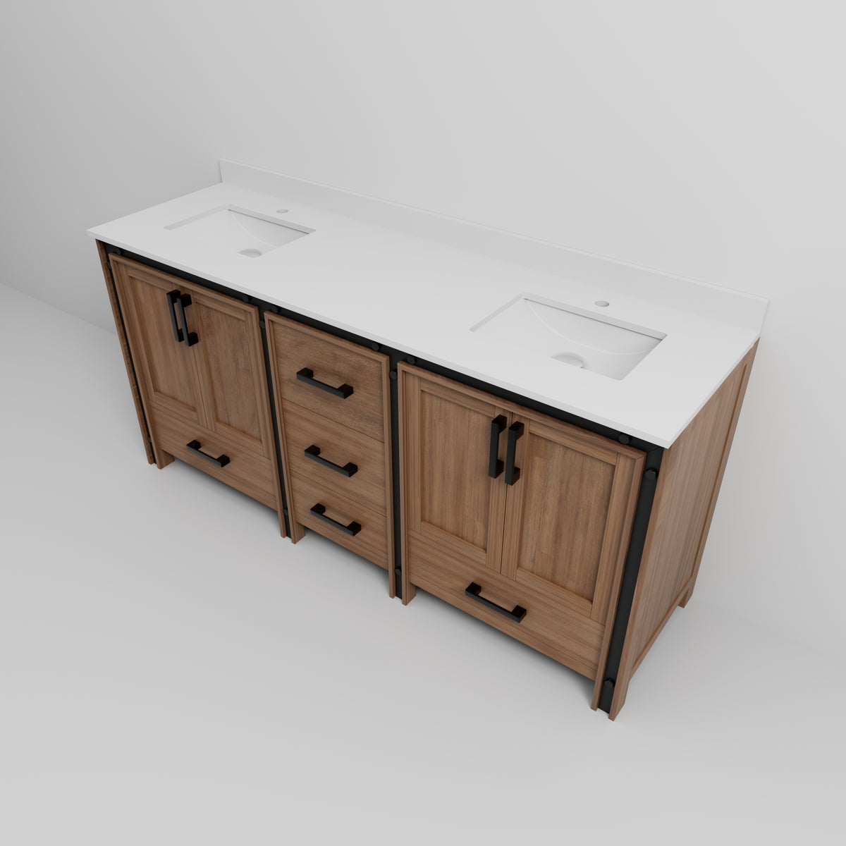 Lexora Ziva 72 in. Rustic Barnwood Double Sink Bath Vanity