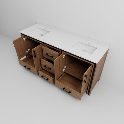 Lexora Ziva 72 in. Rustic Barnwood Double Sink Bath Vanity