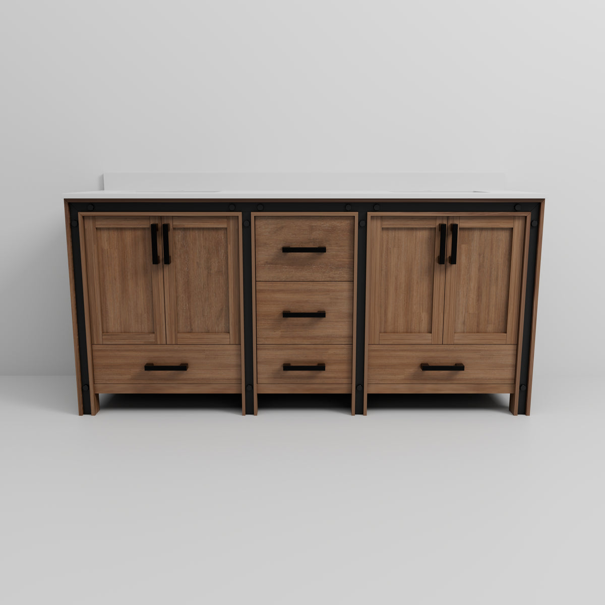 Lexora Ziva 72 in. Rustic Barnwood Double Sink Bath Vanity