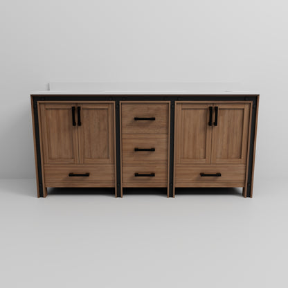 Lexora Ziva 72 in. Rustic Barnwood Double Sink Bath Vanity