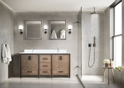 Lexora Ziva 72 in. Rustic Barnwood Double Sink Bath Vanity