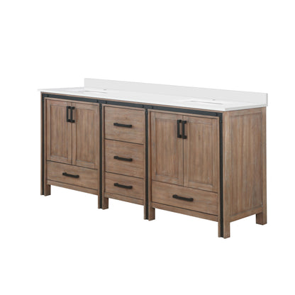 Lexora Ziva 72 in. Rustic Barnwood Double Sink Bath Vanity