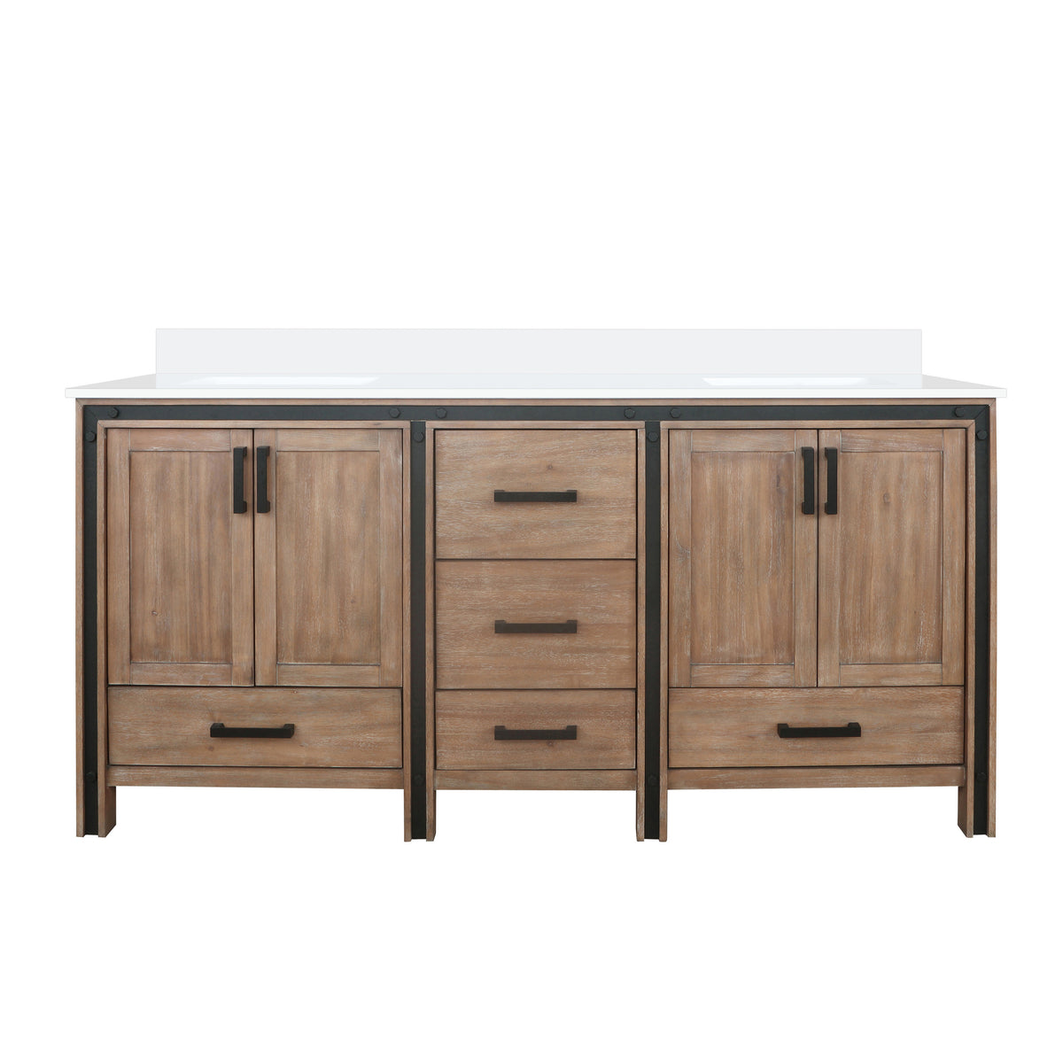 Lexora Ziva 72 in. Rustic Barnwood Double Sink Bath Vanity