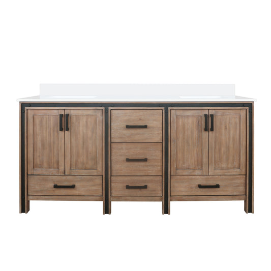 Lexora Ziva 72 in. Rustic Barnwood Double Sink Bath Vanity