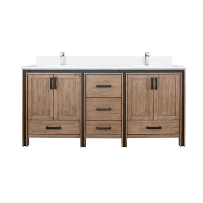 Lexora Ziva 72 in. Rustic Barnwood Double Sink Bath Vanity