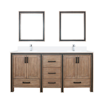 Lexora Ziva 72 in. Rustic Barnwood Double Sink Bath Vanity