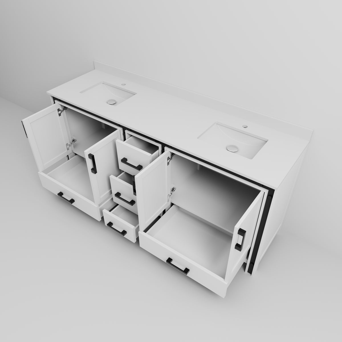 Lexora Ziva 80 in. White Double Sink Bath Vanity