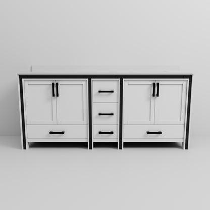 Lexora Ziva 80 in. White Double Sink Bath Vanity